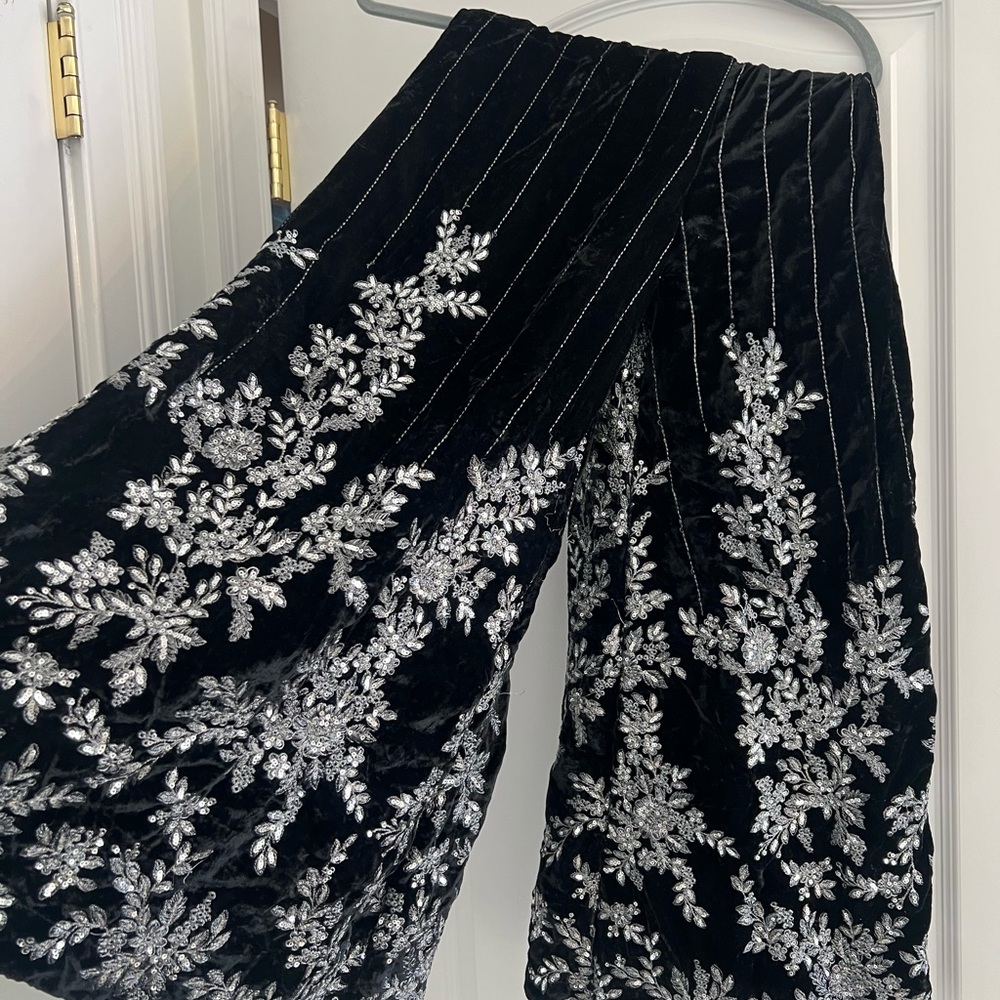 desi outfit black velvet with silver detail